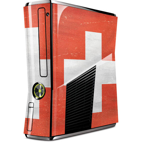 Switzerland Flag Distressed Xbox 360 Slim (2010) Skin